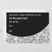 Glitz "シルバー"黒曲線「大晦日パーティー」 招待状 (裏面)