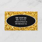 Glitz "金ゴールド"ブラックオーバル名刺テンプレート 名刺 (裏面)