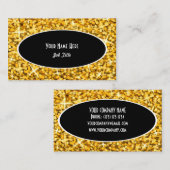 Glitz "金ゴールド"ブラックオーバル名刺テンプレート 名刺 (正面/裏面)