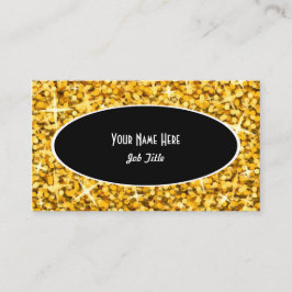 Glitz "金ゴールド"ブラックオーバル名刺テンプレート 名刺