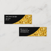 Glitz "金ゴールド"ブラックカーブビジネスカードスキニー スキニー名刺 (正面/裏面)