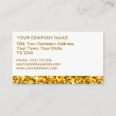 Glitz「金ゴールド」ホワイトストライプ・ビジネス・カード・テンプレート 名刺 (裏面)