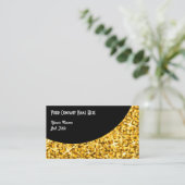 Glitz "金ゴールド"黒曲線名刺テンプレート 名刺 (スタンド正面)