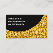 Glitz "金ゴールド"黒曲線名刺テンプレート 名刺 (裏面)