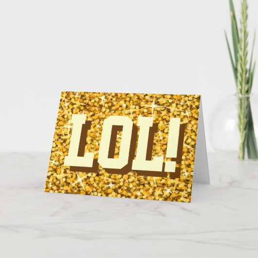 Glitz "金ゴールド" 'LOL!' 'ハッピーバースデー'カード カード (正面)