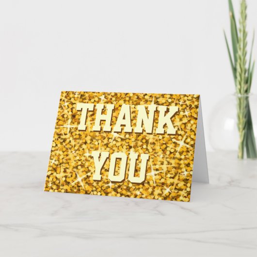 Glitz "金ゴールド" 'Thank You' 'Your Text'カード サンキューカード (正面)