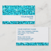 Glitz Blueホワイトストライプ名刺テンプレート 名刺 (正面/裏面)
