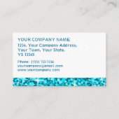 Glitz Blueホワイトストライプ名刺テンプレート 名刺 (裏面)