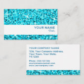 Glitz Blueホワイトストライプ名刺テンプレート 名刺 (正面/裏面)