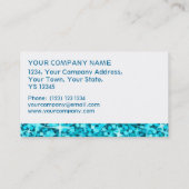 Glitz Blueホワイトストライプ名刺テンプレート 名刺 (裏面)