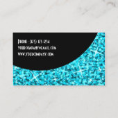 Glitz Blue Black Curveビジネスカードテンプレート 名刺 (裏面)