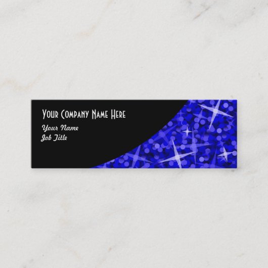 Glitz Dark Blue Black Curveビジネスカードスキニー スキニー名刺 (正面)