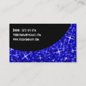 Glitz Dark Blue Black Curveビジネスカードテンプレート 名刺 (裏面)