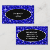 Glitz Dark Blue Black Oval名刺テンプレート 名刺 (正面/裏面)