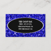 Glitz Dark Blue Black Oval名刺テンプレート 名刺 (裏面)