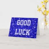 Glitz Dark Blue 「Good Luck」 「Your Text」カード カード (黄色い花)