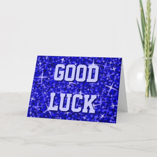 Glitz Dark Blue 「Good Luck」 「Your Text」カード カード (正面)
