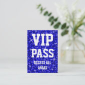 Glitz Dark Blue 'VIP PASS'ビジネスカードぽっちゃり 名刺 (スタンド正面)