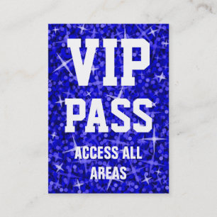 Glitz Dark Blue 'VIP PASS'ビジネスカードぽっちゃり 名刺