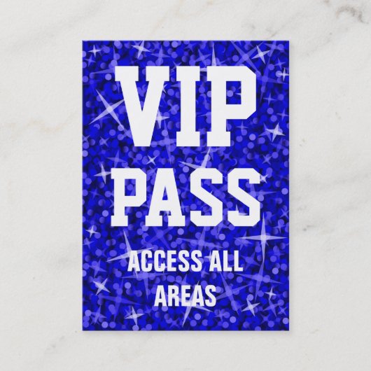Glitz Dark Blue 'VIP PASS'ビジネスカードぽっちゃり 名刺 (正面)