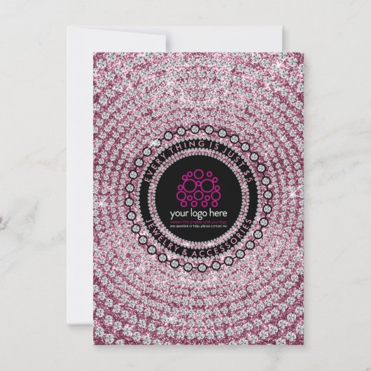 Glitz diamond pinkジュエリーマイチームに参加 サンキューカード (裏面)