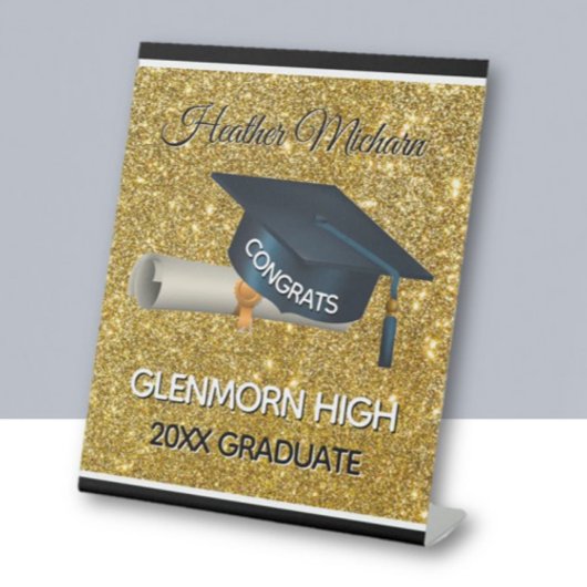 Glitz! Fun, Custom Graduation Party 台座サイン
