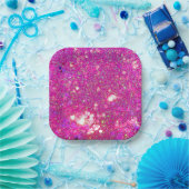 Glitz Glam Glitter Pink Aurora Party Paper Plates! ペーパープレート (パーティー)