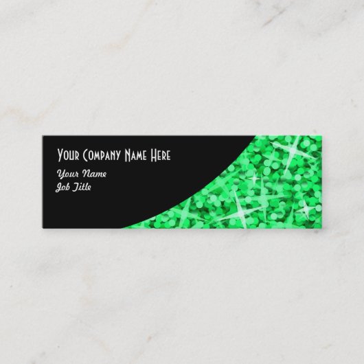 Glitz Green Black Curveビジネスカードスキニー スキニー名刺 (正面)