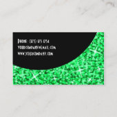 Glitz Green Black Curveビジネスカードテンプレート 名刺 (裏面)