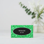Glitz Green Black Oval名刺テンプレート 名刺 (スタンド正面)