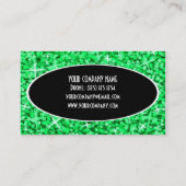 Glitz Green Black Oval名刺テンプレート 名刺 (裏面)