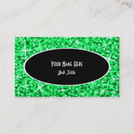 Glitz Green Black Oval名刺テンプレート 名刺