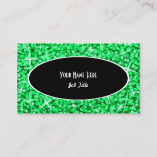 Glitz Green Black Oval名刺テンプレート 名刺