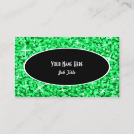 Glitz Green Black Oval名刺テンプレート 名刺