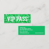 Glitz Green 'VIP PASS'ビジネスカードスキニー スキニー名刺 (正面/裏面)