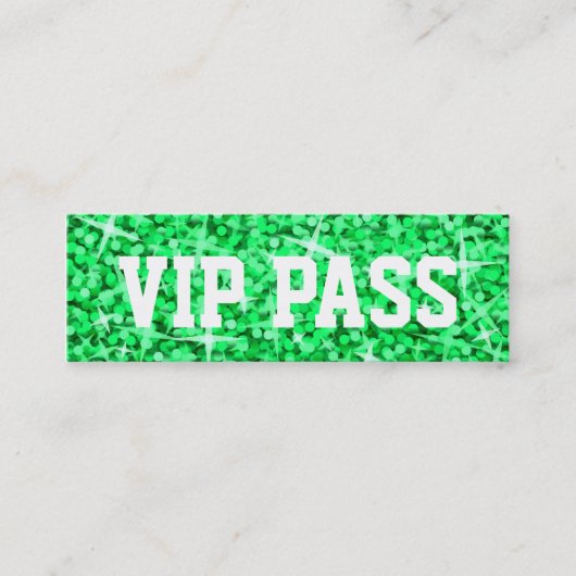 Glitz Green 'VIP PASS'ビジネスカードスキニー スキニー名刺 (正面)