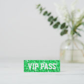 Glitz Green 'VIP PASS'ビジネスカードスキニー スキニー名刺 (スタンド正面)