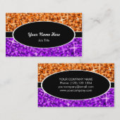 Glitz Mixオレンジパープルブラックオーバルビジネスカード 名刺 (正面/裏面)