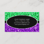 Glitz Mixグリーンパープルブラックオーバルビジネスカード 名刺 (裏面)