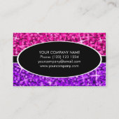 Glitz Mixピンクパープルブラックオーバルビジネスカード 名刺 (裏面)