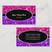 Glitz Mixピンクパープルブラックオーバルビジネスカード 名刺 (正面/裏面)