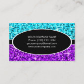 Glitz Mixブルーパープルブラックオーバルビジネスカード 名刺 (裏面)