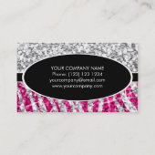 Glitz Mix "シルバー"ゼブラピンクブラック楕円 名刺 (裏面)