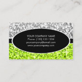 Glitz Mix "シルバー"ライムブラックオーバルビジネスカード 名刺 (裏面)