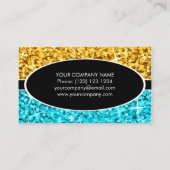 Glitz Mix "金ゴールド"ブルーブラック楕円形の名刺 名刺 (裏面)