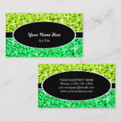 Glitz Mix Lime Greenブラックオーバルビジネスカード 名刺 (正面/裏面)