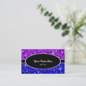 Glitz Mix Purple Blueブラック楕円形の名刺 名刺 (スタンド正面)