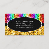 Glitz Mix Rainbow "金ゴールド"ブラックオーバル名刺 名刺 (裏面)