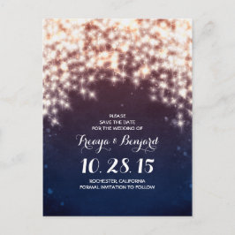 Glitz of string lightsは日付ポストカードを保存 案内ポストカード