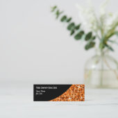 Glitz Orange Black Curveビジネスカードスキニー スキニー名刺 (スタンド正面)
